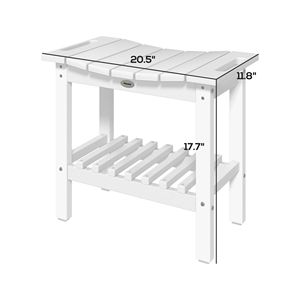 Banco de Ducha para Exteriores de HDPE, Resistente a la Intemperie, con Almohadillas Antideslizantes Blancas - Product Image 3