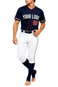 Uniforme de baseball personnalisé pour homme, maillot respirant, pantalon blanc, impression sérigraphique, évacuation de l'humidité, coupe classique, toutes saisons - Product Image 4