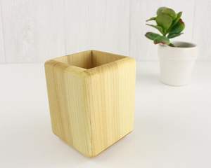 Portalápices de Madera Natural Sólida de Alta Calidad, Ecológico, Hecho a Mano, Diseño Moderno, Duradero, Organizador de Escritorio, Decoración de Oficina - Product Image 1