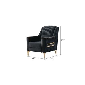 Sedia Melody Rivestita in Velluto Nero, Design Moderno e Contemporaneo con Legno e Ferro per Soggiorno - Product Image 4