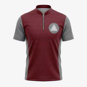 Custom Designed Solid Knitted <b>100</b>% <b>Polyester</b> Formal Men's Sublimation Breathable Quick Dry Short Sleeve Zipper <b>Shirt</b> - Product Image 1