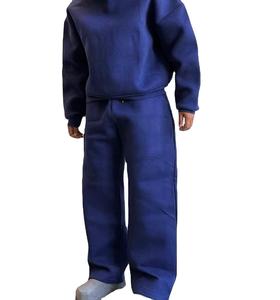 PRO ENTERPRISES Ensemble de survêtement surdimensionné décontracté d'hiver pour hommes 100% polyester tricoté 500gsm lourd OEM Logo personnalisé avant - Product Image 5