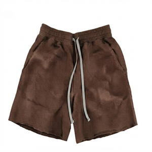 Pantalones Cortos de Algodón con Estampado Puff para Hombre, Lavado Ácido, Personalizados, de Felpa, al por Mayor, con Cordón y Cintura Elástica, Estilo Casual - Product Image 4