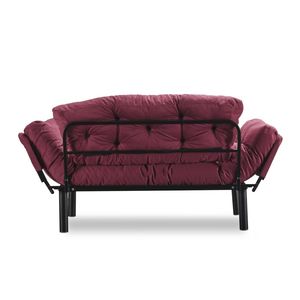 Nitta salotto contemporaneo Love Seat elegante due posti bordeaux con braccioli regolabili morbido rivestimento su telaio in metallo - Product Image 6