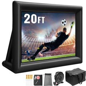 Schermo Gonfiabile per Proiezioni Cinematografiche da 20 Piedi in Tessuto Oxford, Schermo per Proiettore Compatibile con Ventilatore ad Aria da 350W, Schermi Gonfiabili per Proiezioni - Product Image 1