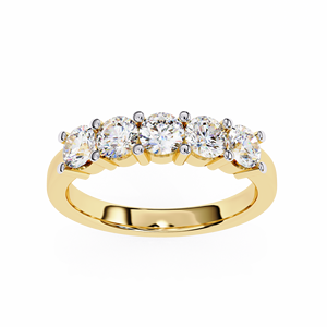 Anillo de Eternidad de Moissanita en Oro Blanco para Mujer, Corte Brillante Redondo, Engaste de Garras, Joyería Clásica para Boda - Product Image 6