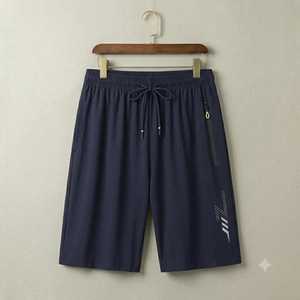 <b>Men's</b> Black Solid Anti-Wrinkle Mid Waist Drawstring Board <b>Shorts</b> with <b>Zip</b> <b>Pockets</b> Quick Dry Polyester Casual Sport OEM Service - Product Image 3