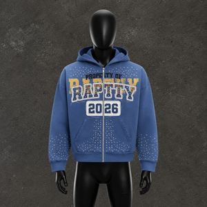 Sudadera con capucha personalizada 2026 de alta calidad, estilo vintage lavado, con cremallera, para hombre, con parche de diamantes de imitación y bordado, estilo urbano, de peso pesado, para invierno, oversize - Product Image 2