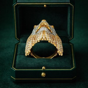 แหวนหัวสิงโตสุดหรู เงินแท้ 925 ประดับเพชรโมอิสซาไนต์ แหวนดีไซน์สัตว์สำหรับผู้ชาย สไตล์ฮิปฮอป ประดับเพชรเต็มวง ของขวัญเครื่องประดับ - Product Image 4