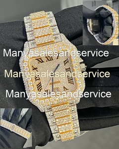 Montre carrée personnalisée pour homme, mouvement automatique, résistance à l'eau 10 bars, cadran en verre, bracelet en acier inoxydable et moissanite - Product Image 2