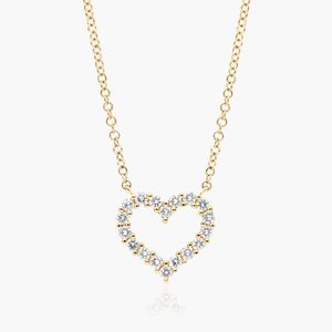 Petite Heart Diamond <b>Necklace</b> In White Gold - Product Image 1