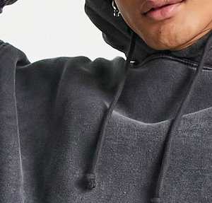 Sweat-shirt à capuche oversize en coton, style vintage, effet délavé, personnalisable avec logo, pour homme et femme - Product Image 2