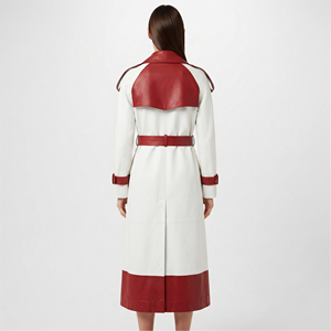 Abrigo de Cuero de Moda para Mujer, Gabardina de Cuero de Alta Calidad, Abrigo Largo de Cuero con Botones para Mujer, Abrigo de Cuero con Bolsillos para Mujer - Product Image 2