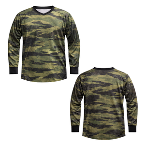 Camiseta de Paintball Verde Camuflaje, Táctica, para Woodsball, Sublimada, Manga Larga, Transpirable, con Puños Acanalados Profesionales - Product Image 1