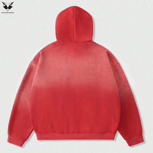 Sweat à capuche déchiré pour homme avec trous, coupe ample, style tendance, couleur unie, pull et hauts zippés, OEM/ODM, vêtements décontractés à la mode pour homme - Product Image 2