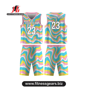 Conjunto de Uniforme de Baloncesto Personalizado Azul Sublimado, Transpirable, Unisex para Adultos, Cuello en V, Sin Mangas - Product Image 4