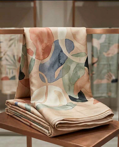 Tela Estampada Chiku Silk Elegance en Tonos Tierra, con Textura Rústica Dorada, Orgánica, Transpirable y Ligera - Product Image 1