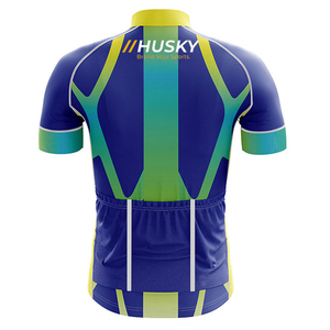 Jersey de Ciclismo Personalizado Azul de Manga Corta, Ecológico, 100% Poliéster, Unisex, Alta Elasticidad, Logotipo Frontal - Product Image 5