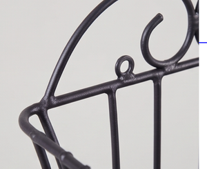 Vintage Metal Wire <b>Storage</b> <b>Basket</b> Black Powder Coated Wall Mounted <b>Rectangle</b> Shape Multi-Purpose Neatening Organized Container - Product Image 2