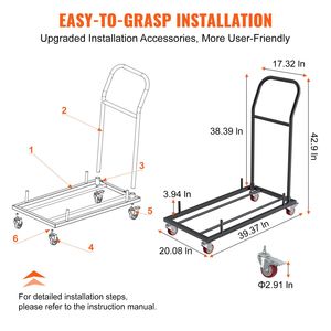 Carrello Commerciale in Ferro a Quattro Ruote, Capacità 12 Sedie, Carrello Pieghevole per Sedie, Trolley per Stoccaggio e Trasporto - Product Image 6