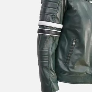 Chaqueta de Piloto Personalizable de Cuero PU, Color Puro, Otoño-Invierno 2025, con Cierre Largo y Solapa, Tallas Grandes - Product Image 5