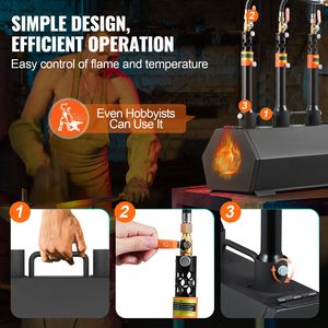 Fucina a Gas Portatile a 3 Bruciatori, Grande Capacità, per Ferratura, 2600 Fahrenheit, Attrezzatura per Forgiatura del Metallo - Product Image 5