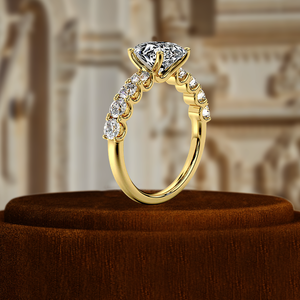 Anillo de boda con diamante ovalado de 1 quilate cultivado en laboratorio, anillo nupcial de diamante, anillo de boda solitario con pavé, anillo de boda para ella, anillo de promesa - Product Image 5