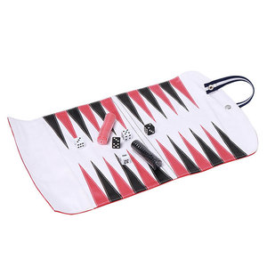 Factory Supply Leather <b>Set</b> Customize logo Colored Professional Backgammon Game Board Game <b>Dice</b> Game Cup with black & white chips - Product Image 4
