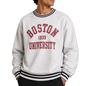 Sweat-shirt à col rond classique avec logo University 1839, épaules tombantes, en molleton de coton de haute qualité, unisexe - Product Image 1