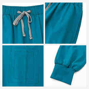High Quality Eco-Friendly 100% Cotton Fashion Hospital Medical <b>Scrubs</b> Set Wholesale Unisex Nursing Uniform Jogger Pants Stretch - Product Image 3