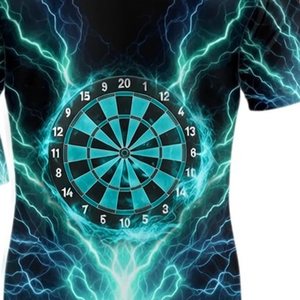 Polo personnalisé pour homme à manches courtes, imprimé fléchettes électriques, maillot de sport pour équipe, vente en gros - Product Image 5