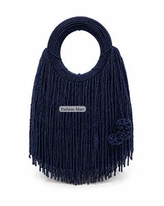 Bolso de Hombro con Cuentas y Flecos de Borlas para Mujer, Diseño de Diseñador - Product Image 5