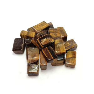 Pierre gemme naturelle œil de tigre sculptée de haute qualité, rectangulaire, pour la guérison, en vrac, agate, cristal de chakra, polie et saine - Product Image 6