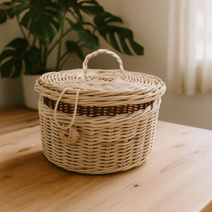 Elegante caja de joyería, cajas de almacenamiento de ratán de alta calidad, recipientes con tapa tejidos a mano, los más vendidos. - Product Image 2