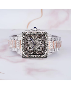 AMBER JEWELS นาฬิกาข้อมือควอตซ์ทรงสี่เหลี่ยมหรูหรา CITIZEN ตัวเรือนสีทอง หน้าปัดคริสตัลแซฟไฟร์ เข็มเรืองแสง แฟชั่นสำหรับทุกเพศ 46 มม. - Product Image 1