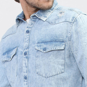 Camisa de Mezclilla para Hombre, Casual, 100% Algodón, Transpirable, de Secado Rápido, Suave, Manga Larga, Cierre de Botones, Cómoda, para Uso Diario - Product Image 6
