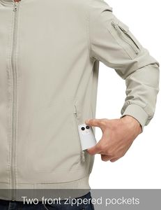 Blouson bomber léger pour homme, style décontracté, coupe-vent élégant, veste légère - Product Image 3