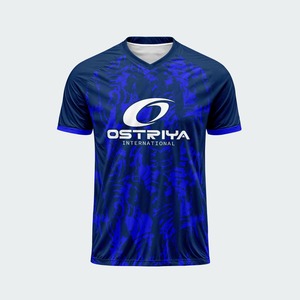 Maillot de football personnalisé à transfert thermique, dernières créations pour clubs et équipes, 100 % polyester, anti-bactérien, coupe courte sur le devant, vente en gros à prix réduit - Product Image 3