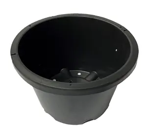 Wholesale Price 180mm Heavy Duty Black Flower Pot Made From 100% Polypropylene Plastic Long Lasting Promote Root Growth