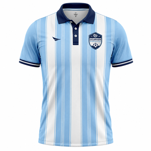 Polo à manches courtes pour homme <span class=keywords><strong>Oceanview</strong></span> Sporting Club, rayé bleu et blanc, respirant, design décontracté, logo sur le devant - Product Image 1