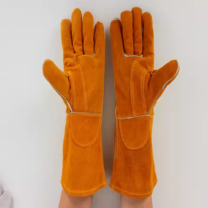 Gants de soudage en cuir pur et coton, résistants à la chaleur et au feu, imperméables, antidérapants, sans silicone, sans poudre - Product Image 1
