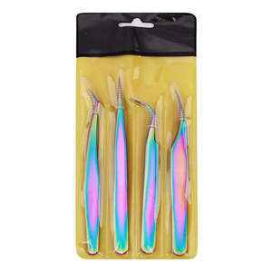 DANTRIC IMPLANTS Juego de Pinzas para Pestañas de Acero Inoxidable Duradero y Preciso, Punta Suave, Kit de 4 Piezas - Product Image 4