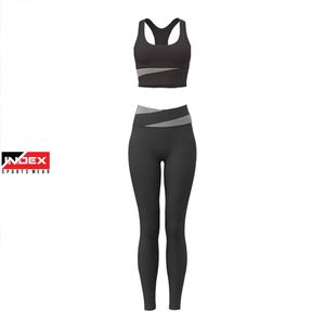 Ensemble de soutien-gorge de sport et de leggings pour femmes, extensible, pour le yoga, la course à pied, l'entraînement et la remise en forme - Product Image 1