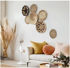 Handwoven Water Hyacinth <b>Wall</b> <b>Decor</b> Natural Boho Woven <b>Wall</b> Art for Home, Cafe, or Hotel Interior Styling - Product Image 3