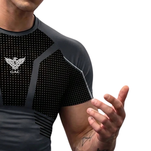 T-shirt de compression à manches courtes pour homme, sportif, athlétique, entraînement, gym, fitness, séchage rapide, extensible, coupe ajustée, respirant, performance - Product Image 3