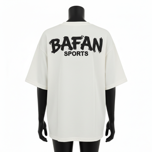 Camiseta Boxy para Mujer, Algodón Jersey Grueso, Corte Oversize, Estampado Gráfico Crema, Logotipo Personalizado, Estilo Urbano - Product Image 2