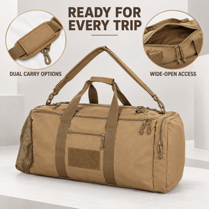 Genuine <b>Leather</b> <b>Travel</b> Duffel <b>Bag</b> for <b>Men</b> Large Capacity Durable Weekender with Detachable Shoulder Strap - Product Image 3
