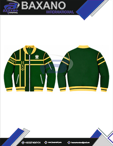 เสื้อแจ็คเก็ตวาร์ซิตี้สำหรับผู้หญิง Chi Eta Phi สีเหลือง ปักตัวอักษรกรีก ซิปด้านหน้า สไตล์ Preppy คอปกและปลายแขนเสื้อแบบ Letterman - Product Image 6
