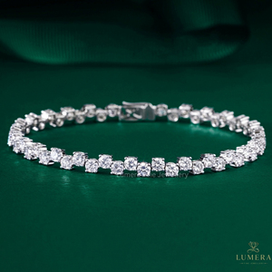 Bracelet tennis en moissanite de forme ronde certifié IGI pour femmes, or 9K 10K 14K 18K, bijoux fins - Product Image 1