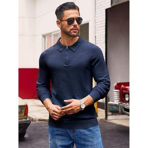 2025 <b>Men's</b> Slim Fit Golf Pullover Shirt Casual Long Sleeve <b>Quarter</b> <b>Zip</b> <b>Sweater</b> with Hood and Pattern Print for Autumn - Product Image 2